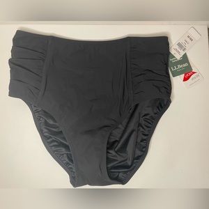 LL bean black high-waisted swim bottoms